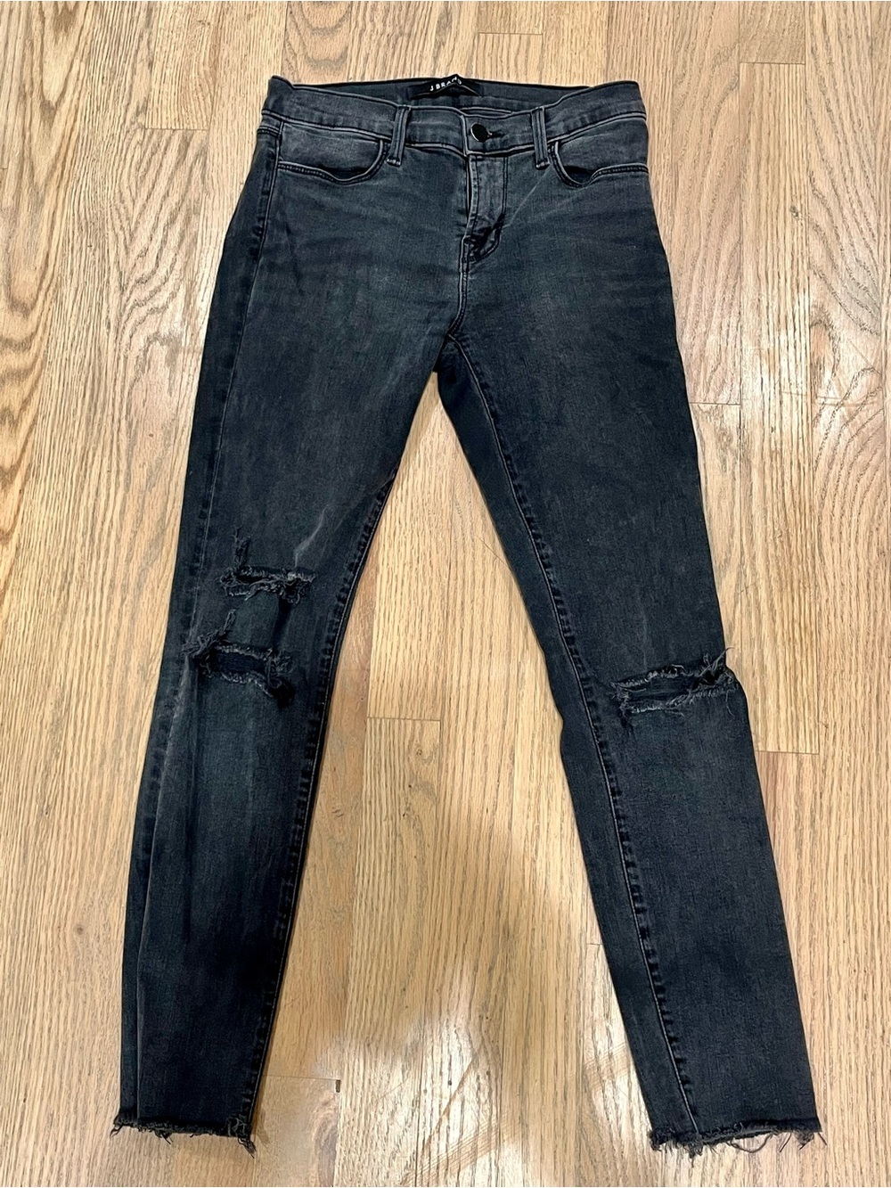 J Brand Black Ripped Skinny Jeans
